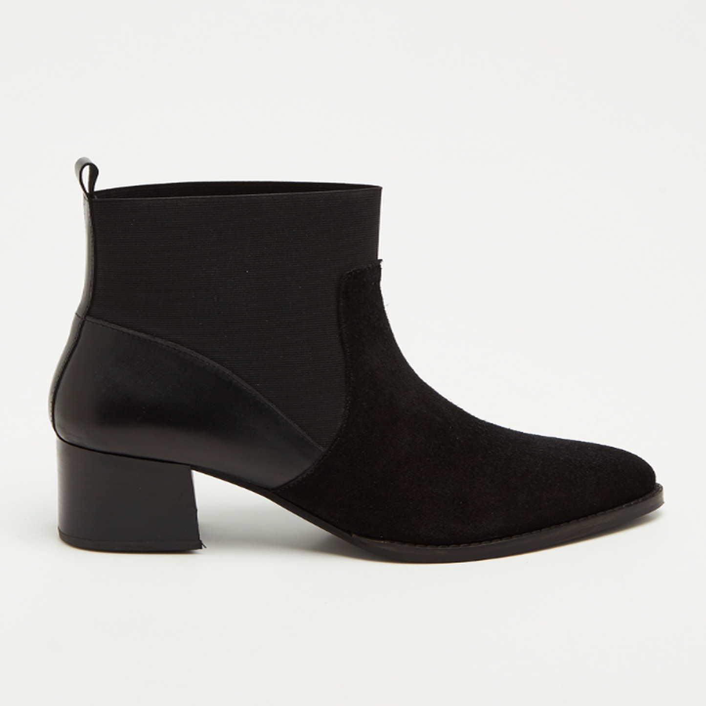 NIVALA bottines à talon en cuir noir