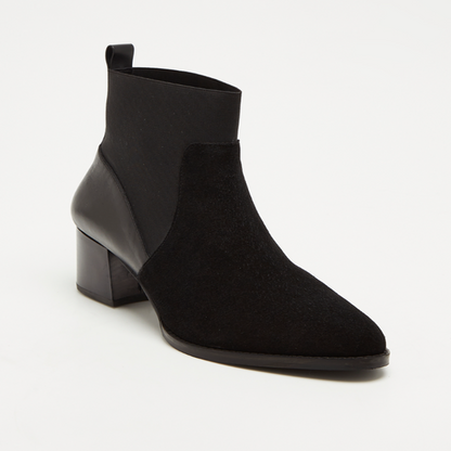 NIVALA bottines à talon en cuir noir