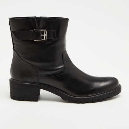 NOUR bottines à talon en cuir noir