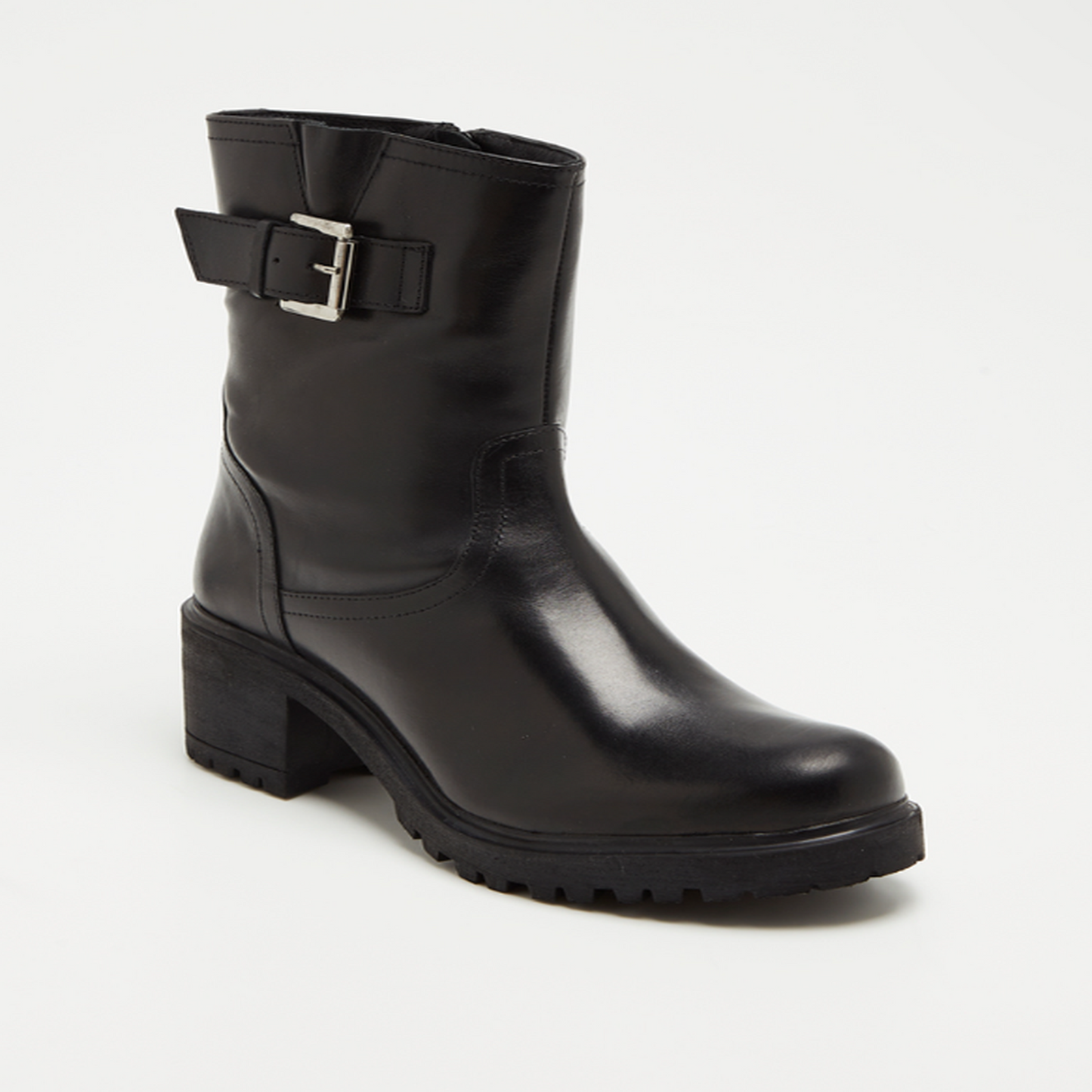 NOUR bottines à talon en cuir noir