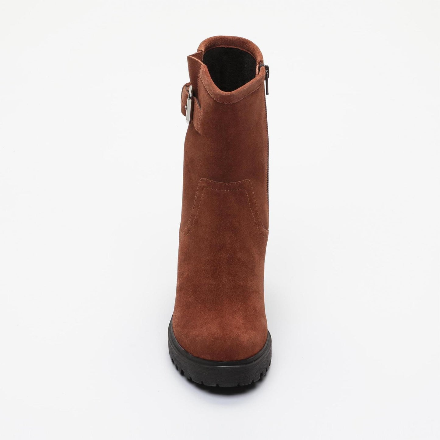 NOUR bottines à talon en cuir tabac