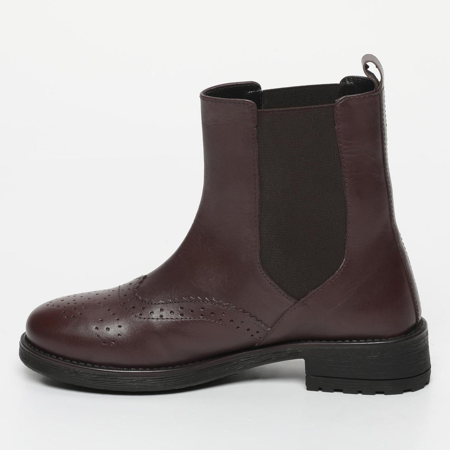 OIA bottines à talon en cuir bordeaux