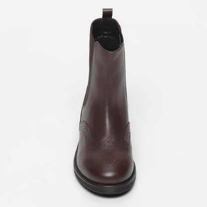 OIA bottines à talon en cuir bordeaux