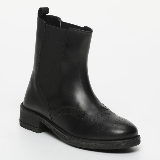 OIA bottines à talon en cuir noir