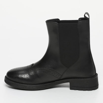 OIA bottines à talon en cuir noir