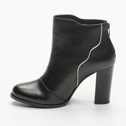 OLILIA bottines à talon en cuir noir