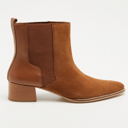 OTTA bottines à talon en cuir camel