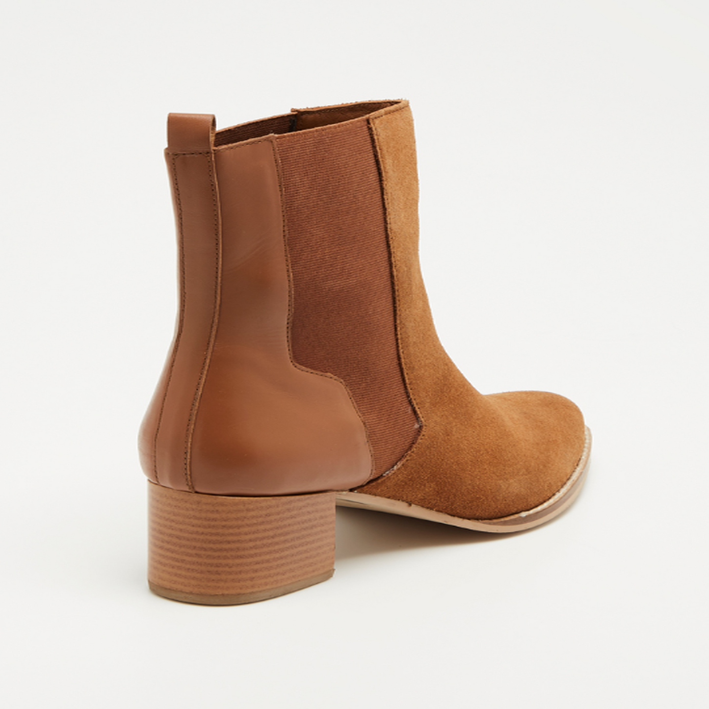 OTTA bottines à talon en cuir camel