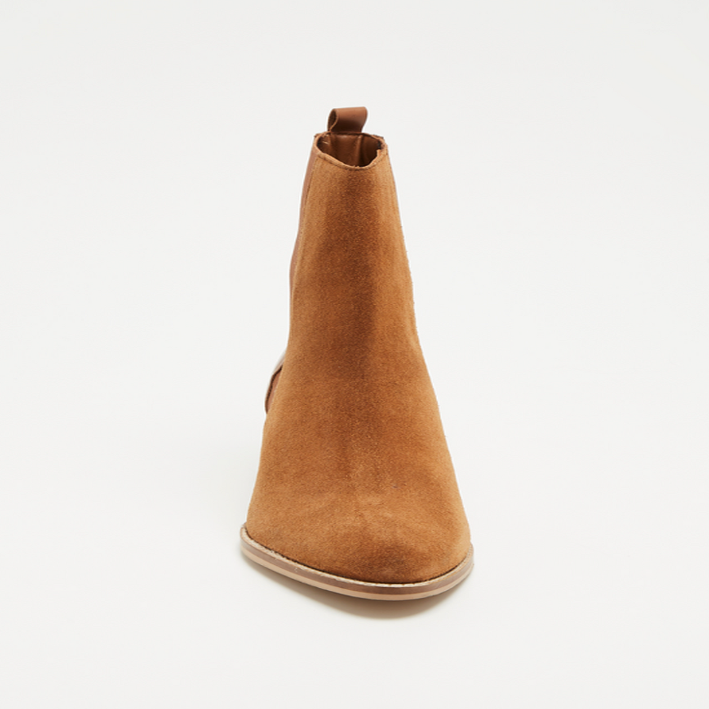 OTTA bottines à talon en cuir camel