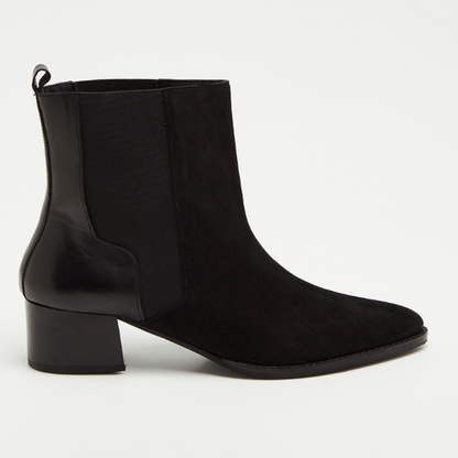 OTTA bottines à talon en cuir noir