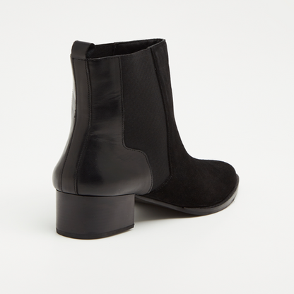 OTTA bottines à talon en cuir noir