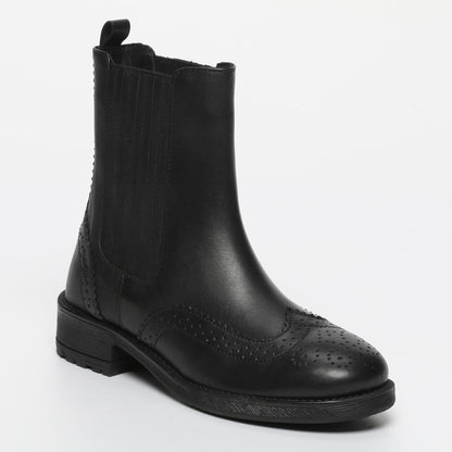 PATRAS bottines à talon en cuir noir