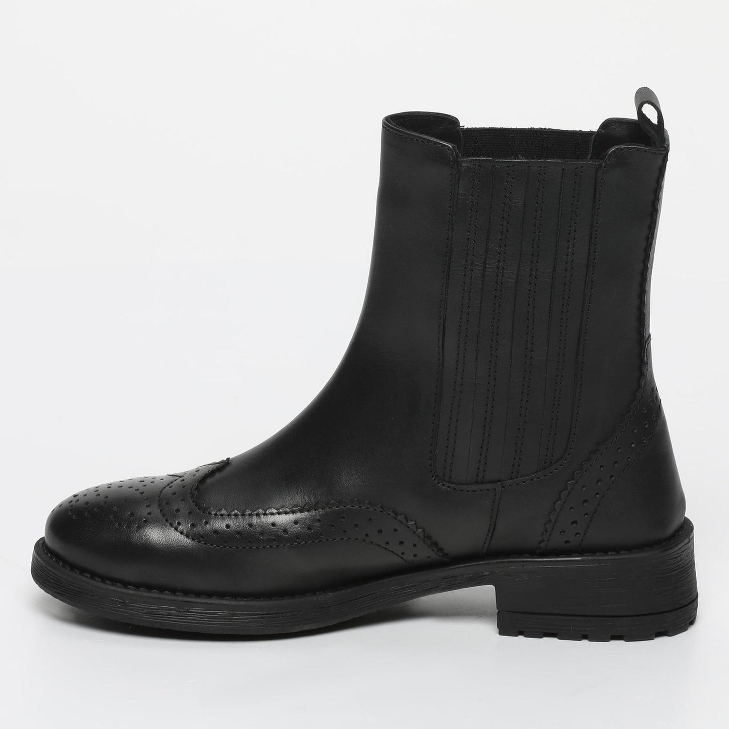 PATRAS bottines à talon en cuir noir