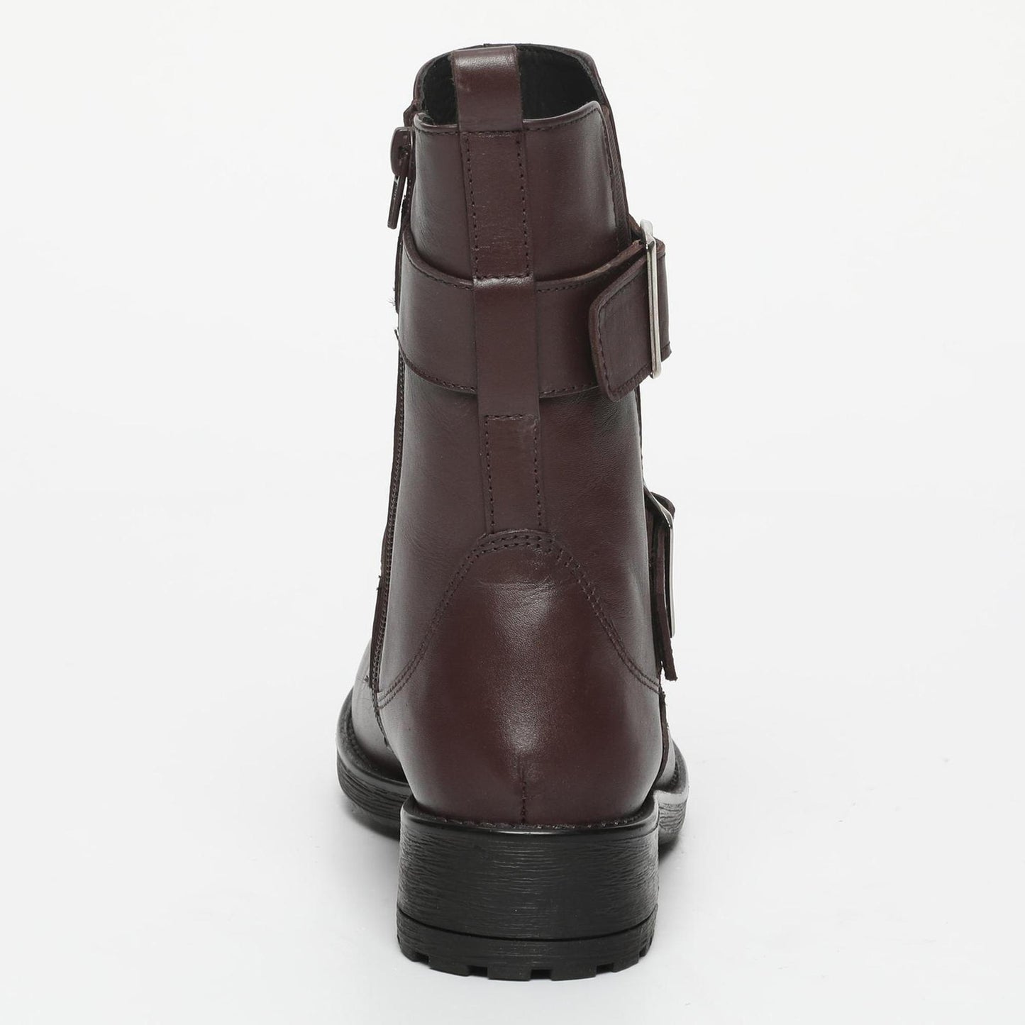 PERAMA bottines à talon en cuir bordeaux