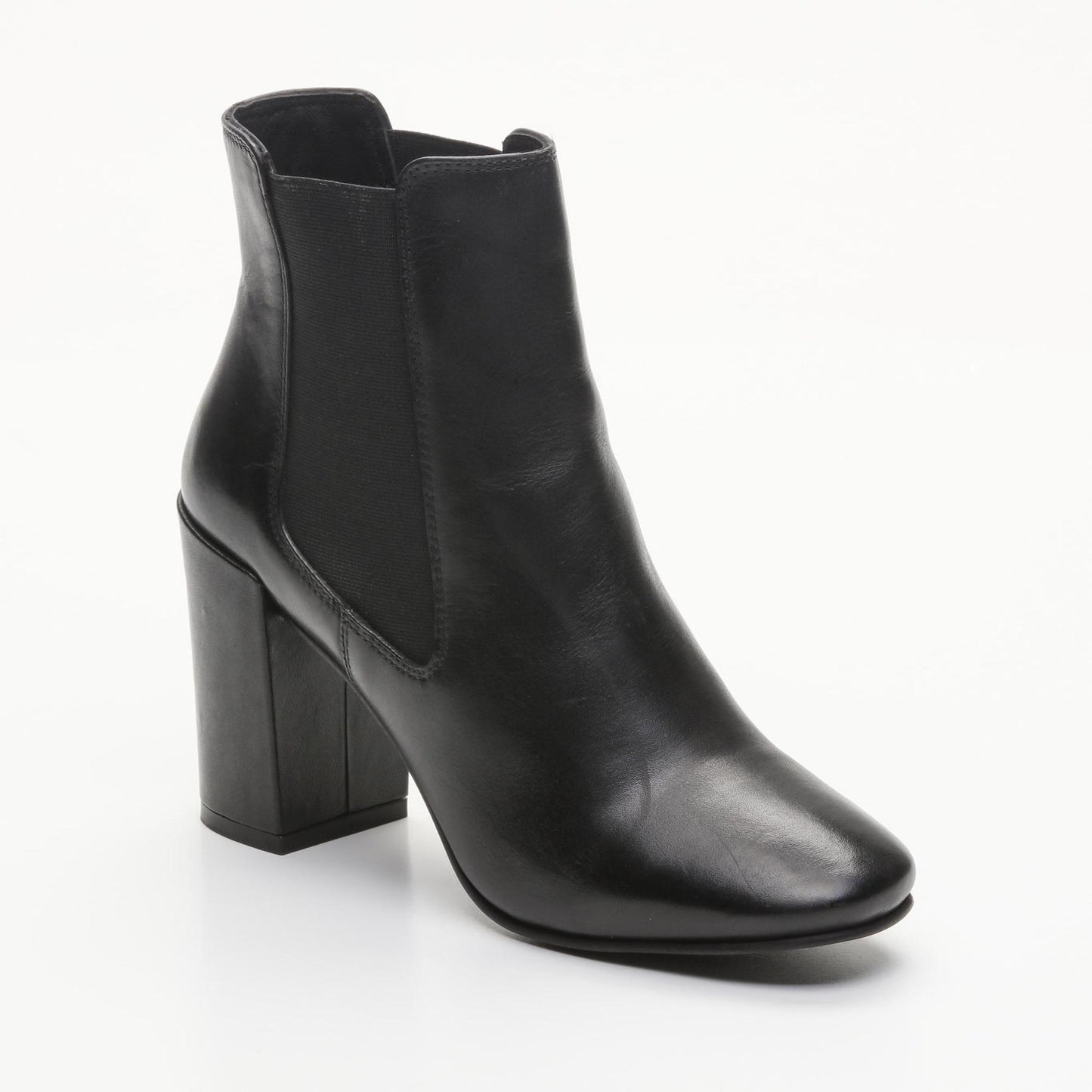 POLETTE bottines à talon en cuir noir