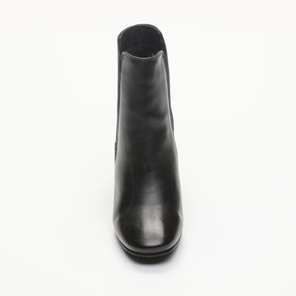 POLETTE bottines à talon en cuir noir