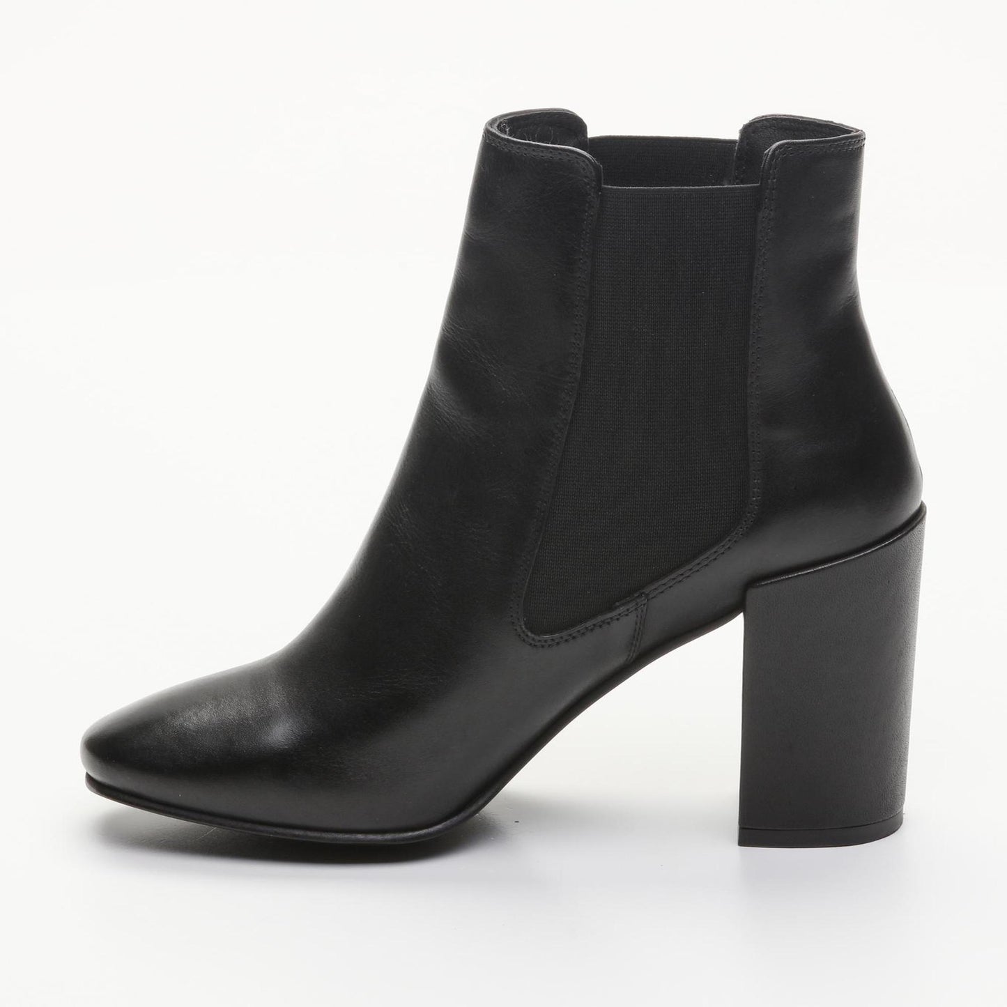 POLETTE bottines à talon en cuir noir