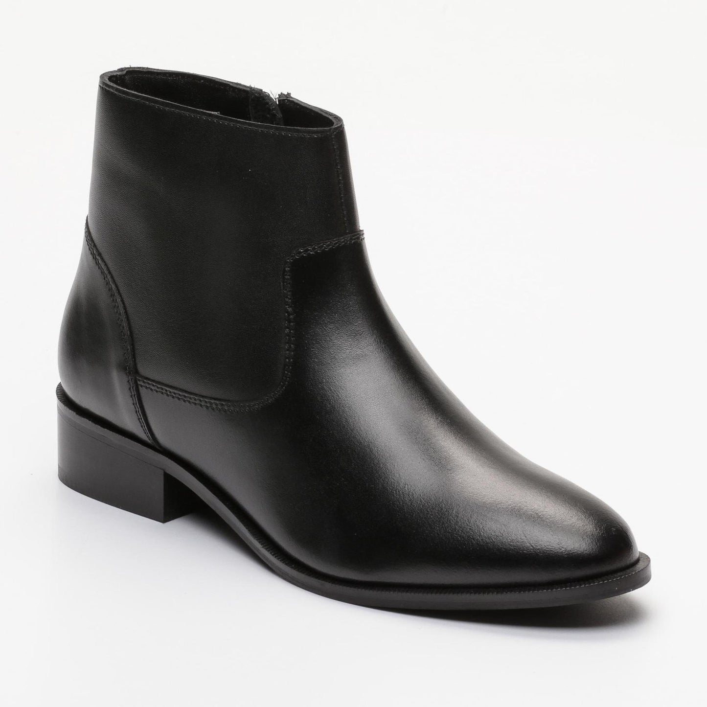 POLK bottines à talon en cuir noir