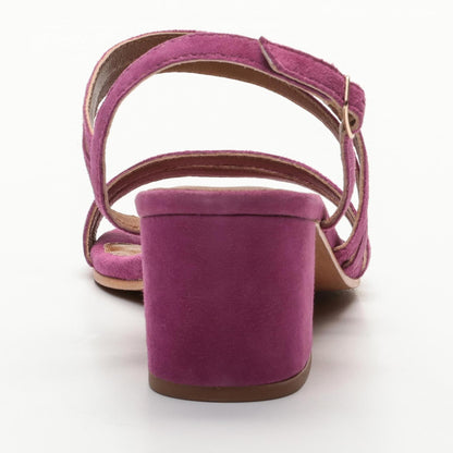 REETA sandales à talon en cuir violet foncé