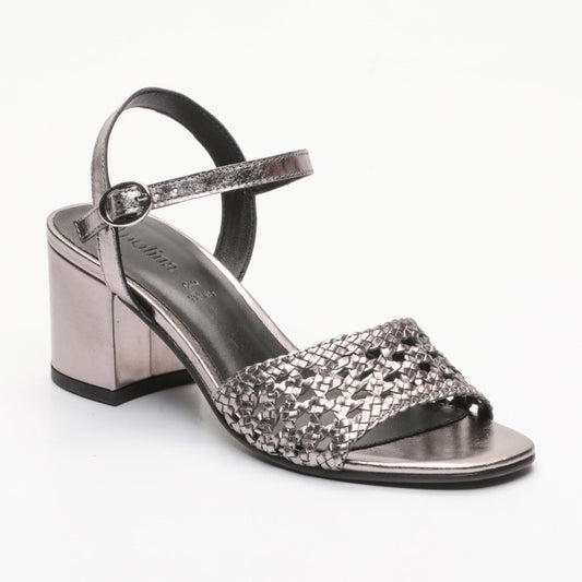 ROMANE sandales à talon en cuir pewter