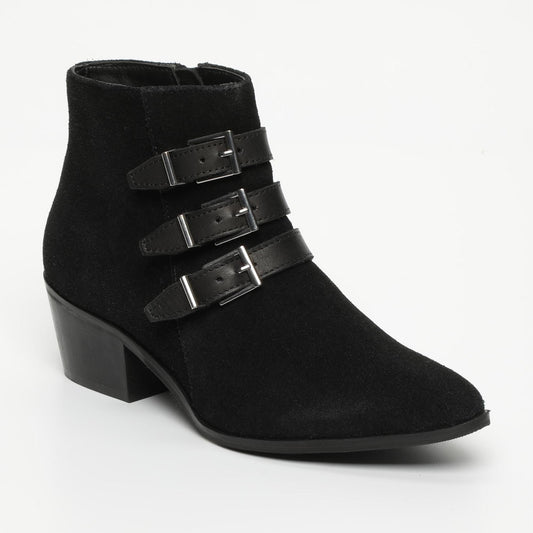 ROMY bottines à talon en cuir noir