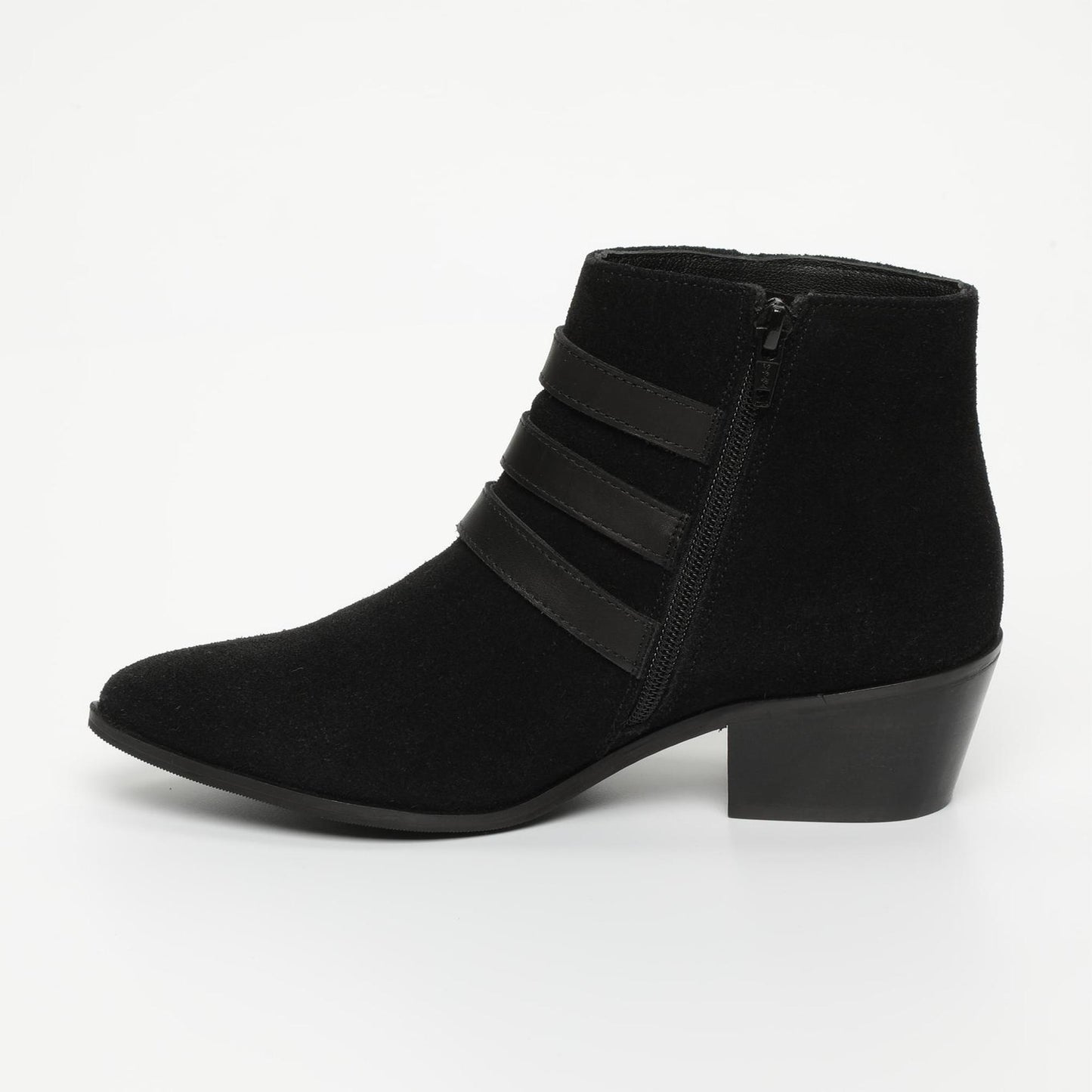 ROMY bottines à talon en cuir noir