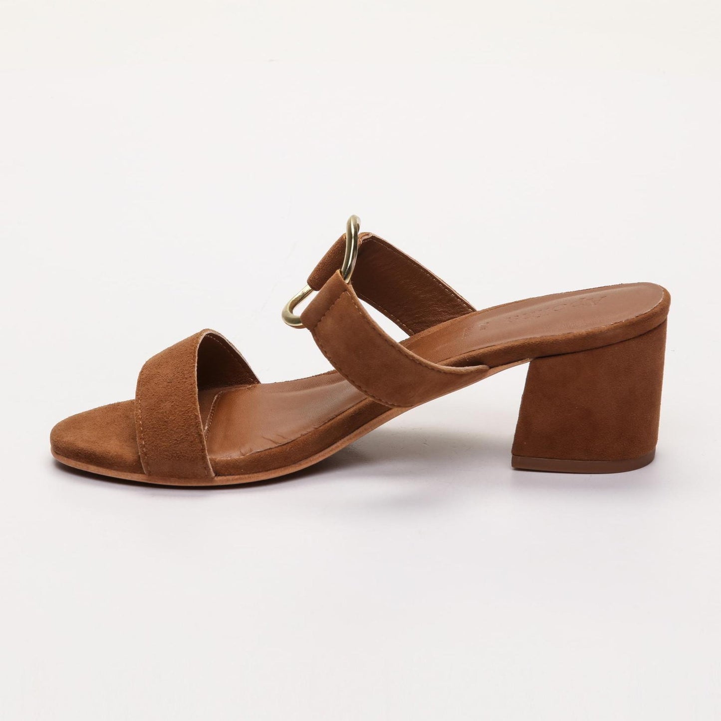 ROSY mules à talon en cuir camel