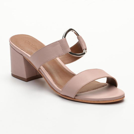 ROSY mules à talon en cuir lilas