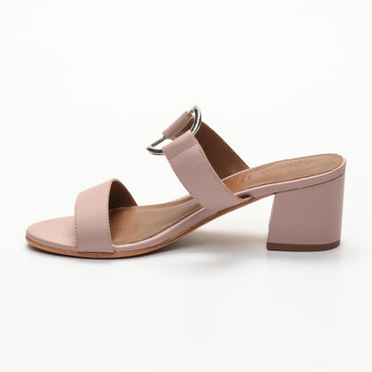 ROSY mules à talon en cuir lilas