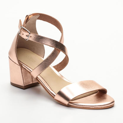 RYLEEE sandales à talon en cuir rose gold