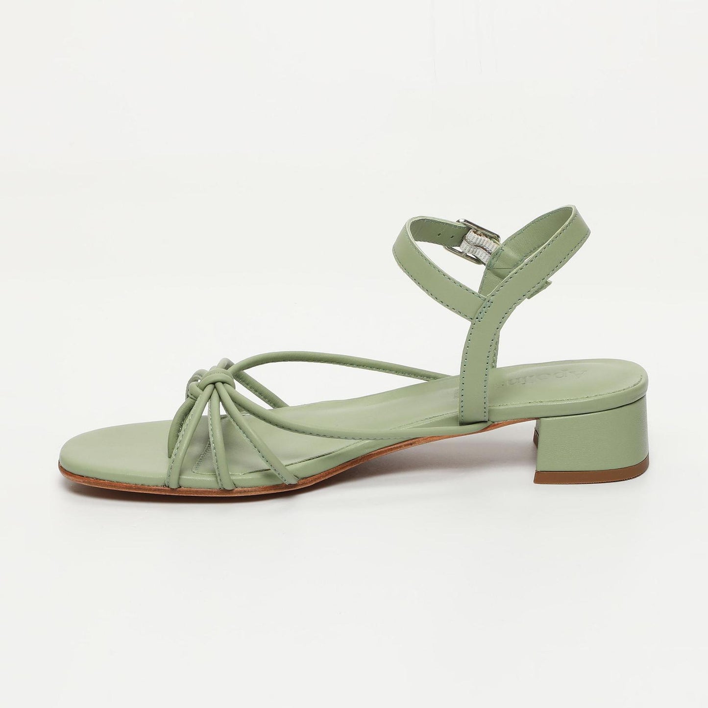 SARIAH sandales à talon en cuir vert clair