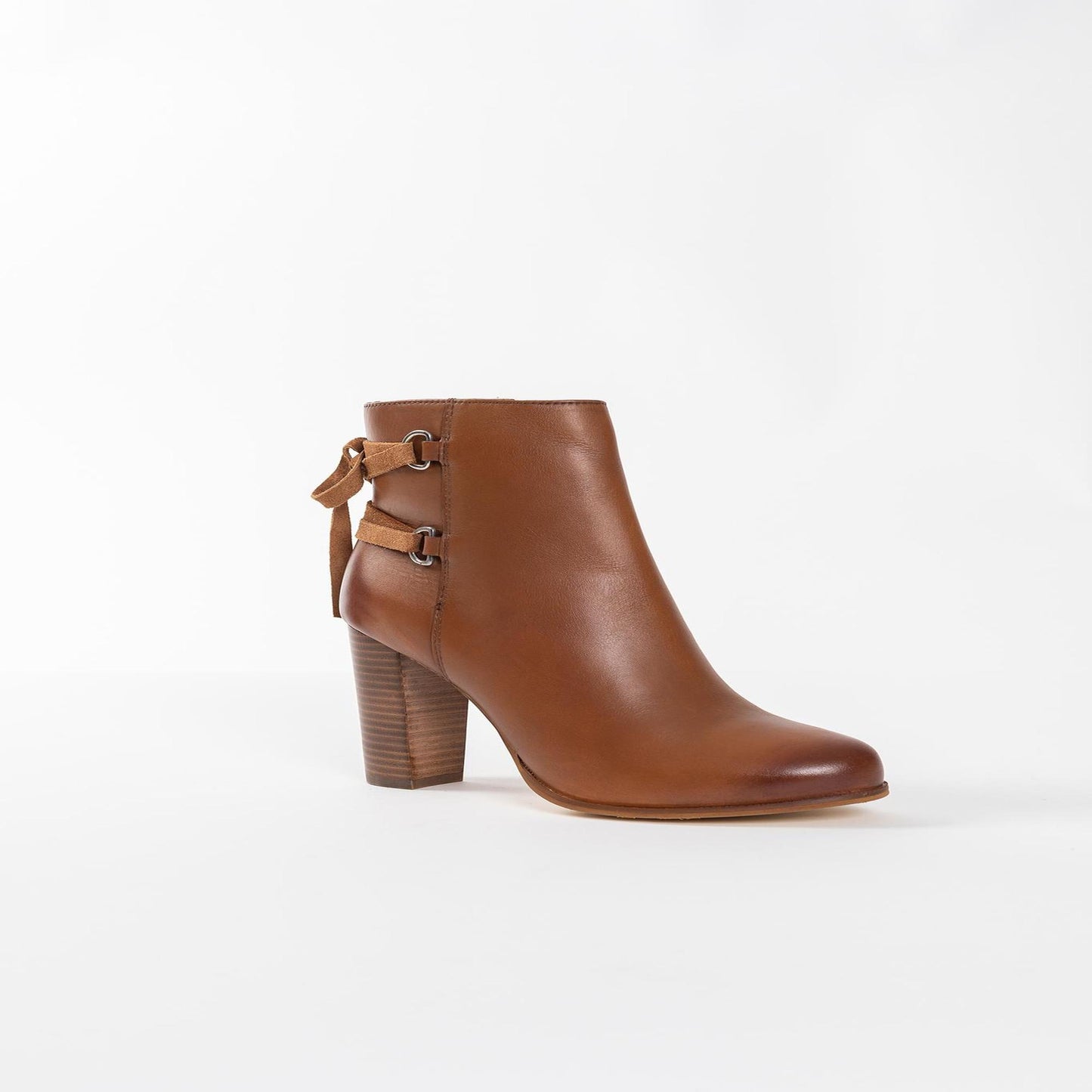 STOCKTON bottines à talon en cuir camel