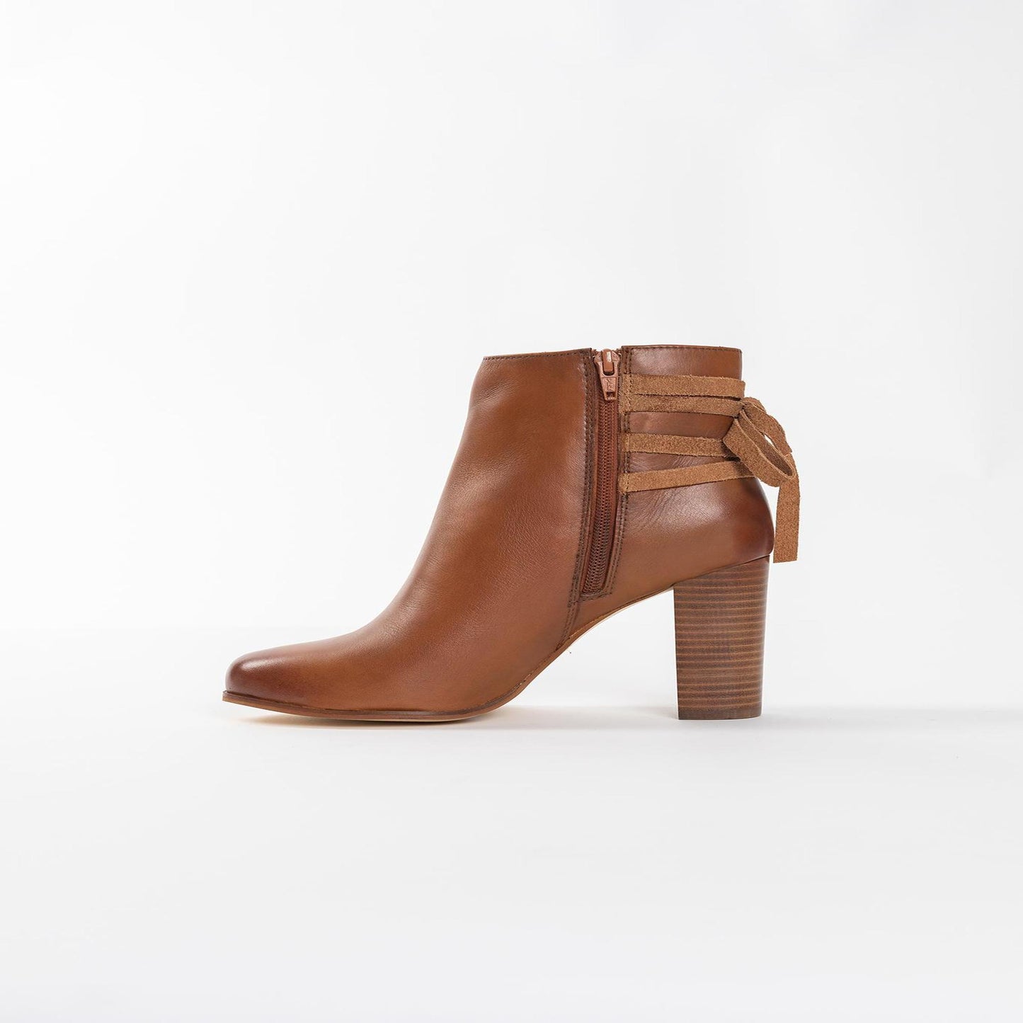 STOCKTON bottines à talon en cuir camel