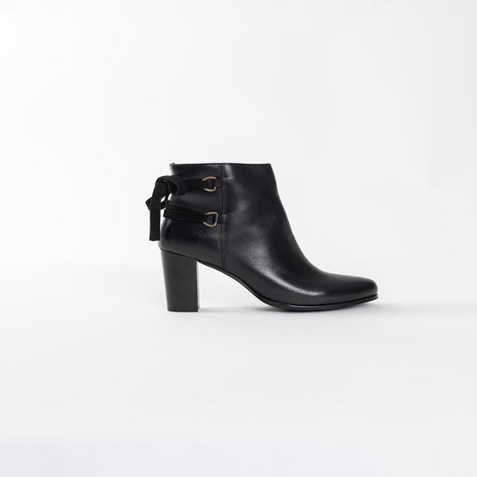 STOCKTON bottines à talon en cuir noir