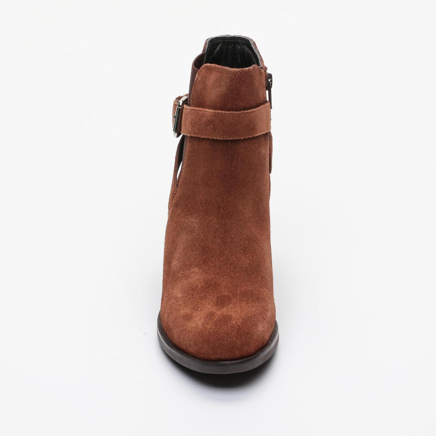 ZELIE bottines à talon en cuir tabac