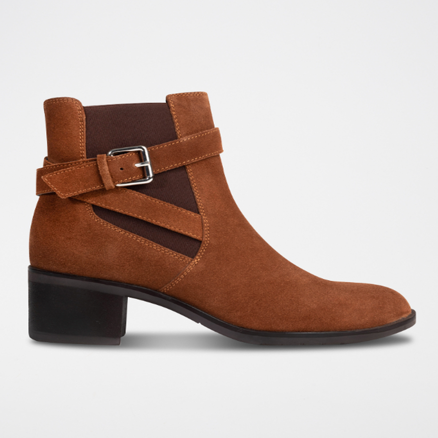 ZELIE bottines à talon en cuir tabac